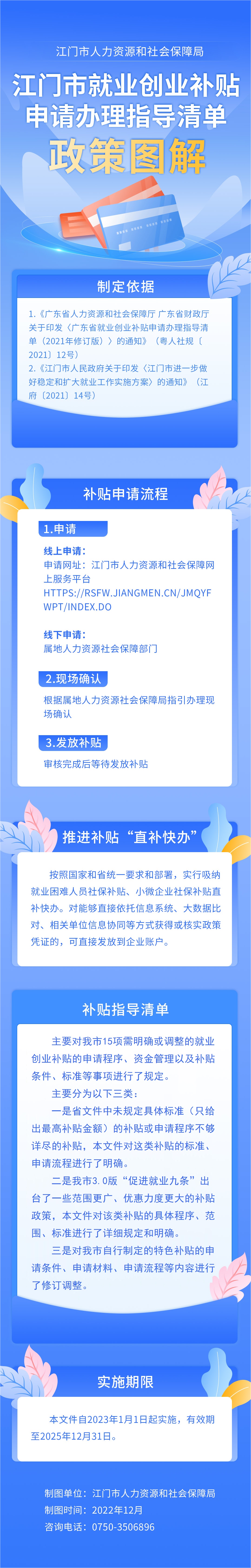 《江门市人力资源和社会保障局关于印发江门市就业创业补贴申请办理指导清单的通知》政策图解.jpg